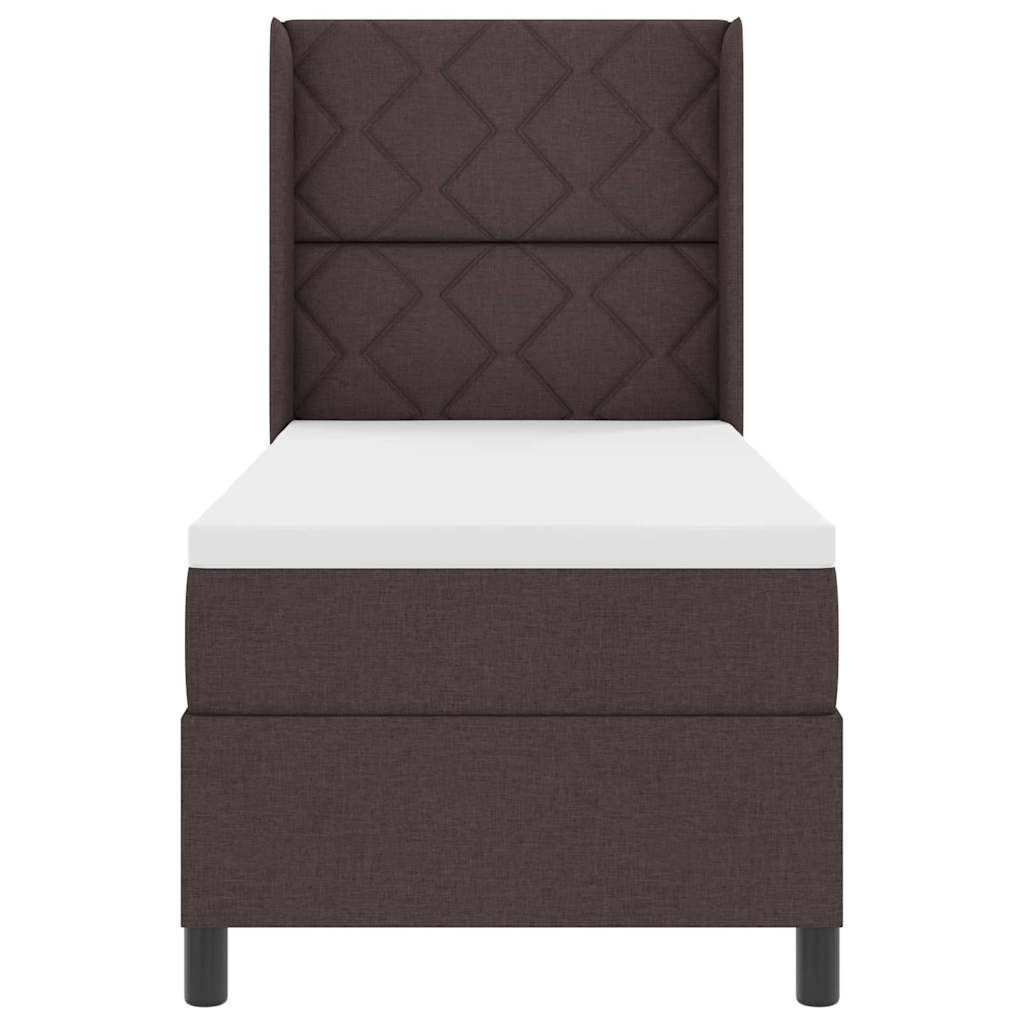 Box spring seng med pude Mørk Brun 200 x 80 cm Stof