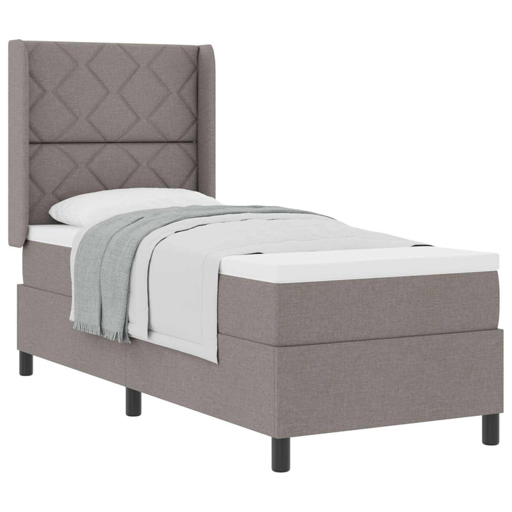 Box spring seng med madras Gråbrun 200 x 80 cm Stof