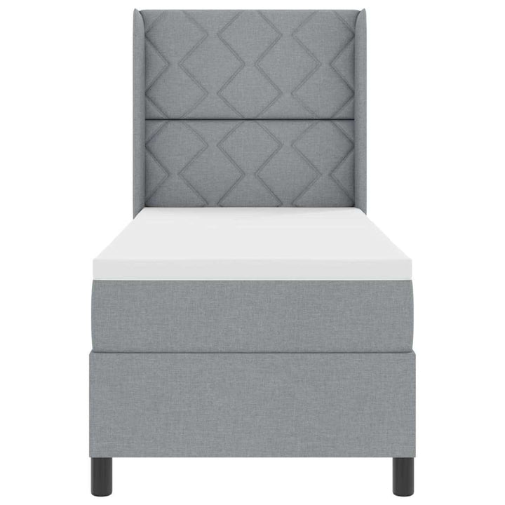 Box spring seng med pude Lysegrå 190 x 90 cm Stof