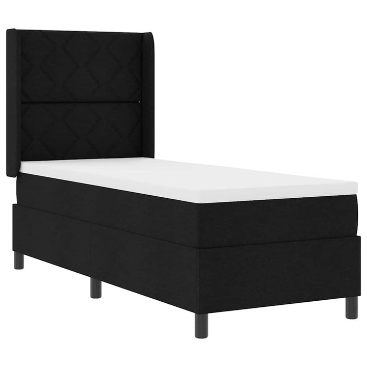 Box spring seng med pude med hovedgærde Sort 190 x 90 cm Stof