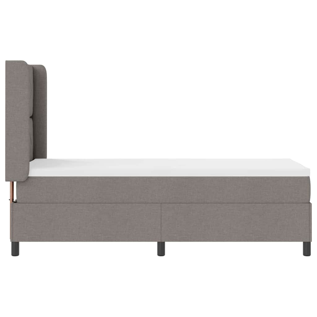 Box spring seng med pude Gråbrun 190 x 90 cm Stof