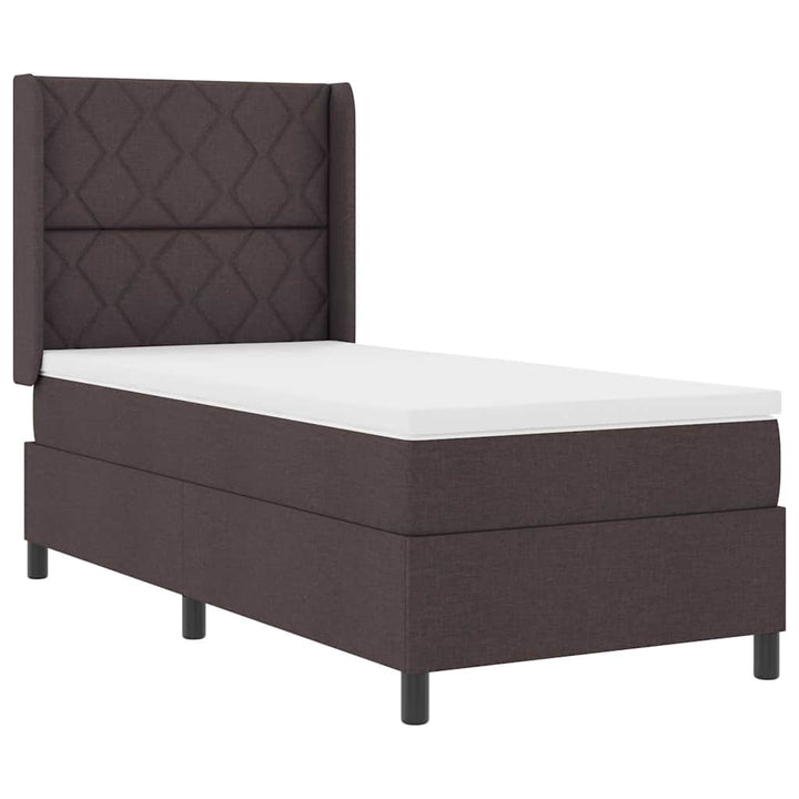 Box spring seng med pude Mørk Brun 200 x 90 cm Stof