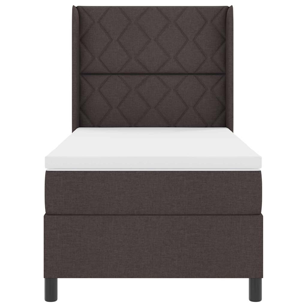Box spring seng med pude Mørk Brun 200 x 90 cm Stof