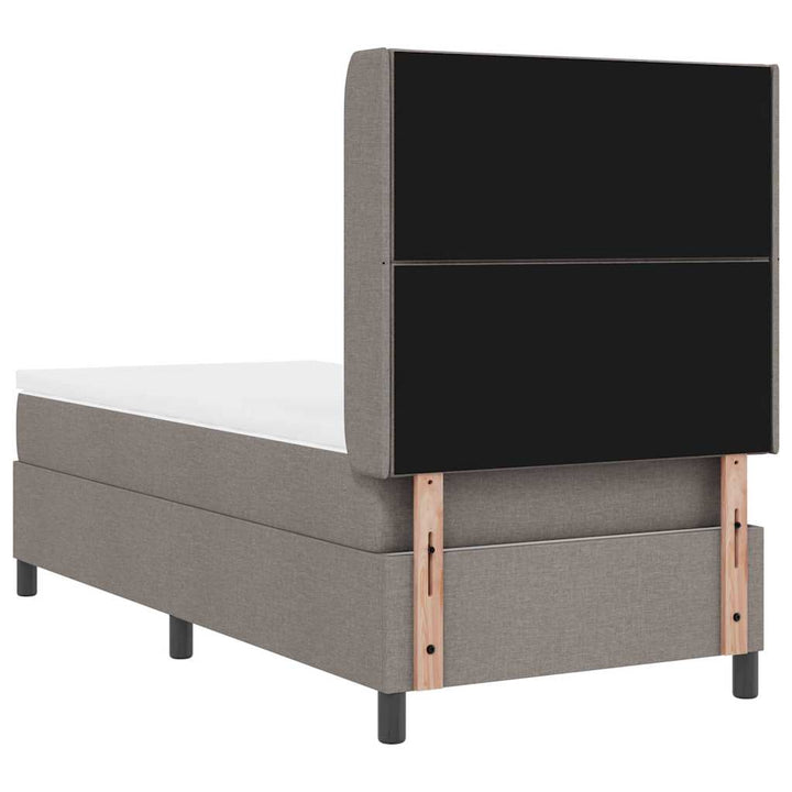 Box spring seng med pude Gråbrun 200 x 90 cm Stof