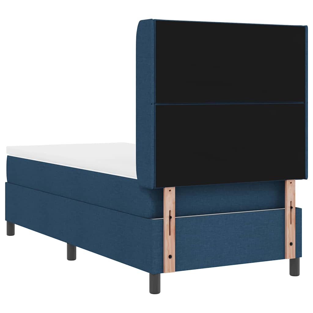 Box spring seng med pude med hovedgærde Blå 200 x 90 cm Stof