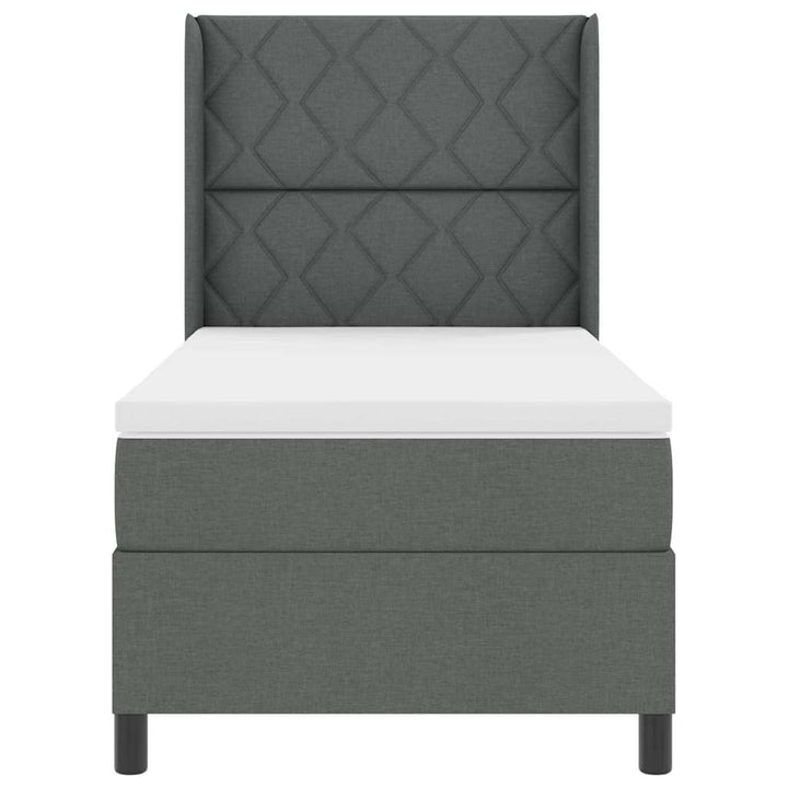 Box spring seng med pude Mørkegrå 200 x 100 cm Stof