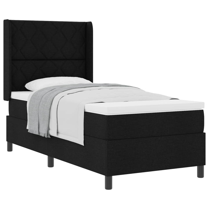 Box spring seng med madras Sort 200 x 100 cm Stof