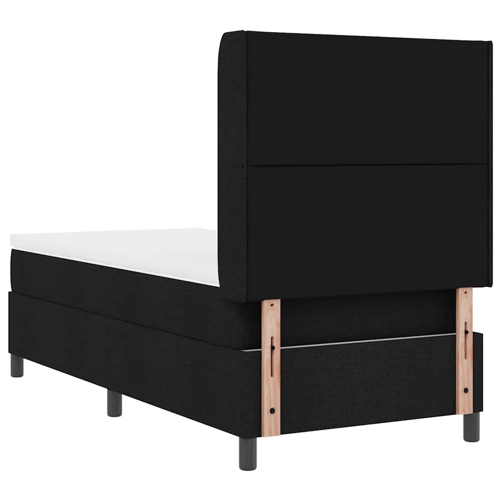 Box spring seng med madras Sort 200 x 100 cm Stof