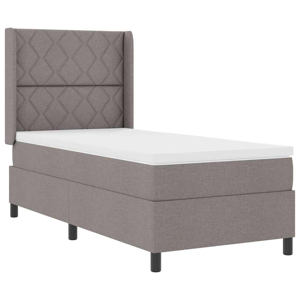 Box spring seng med pude Gråbrun 200 x 100 cm Stof