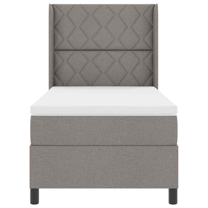 Box spring seng med pude Gråbrun 200 x 100 cm Stof