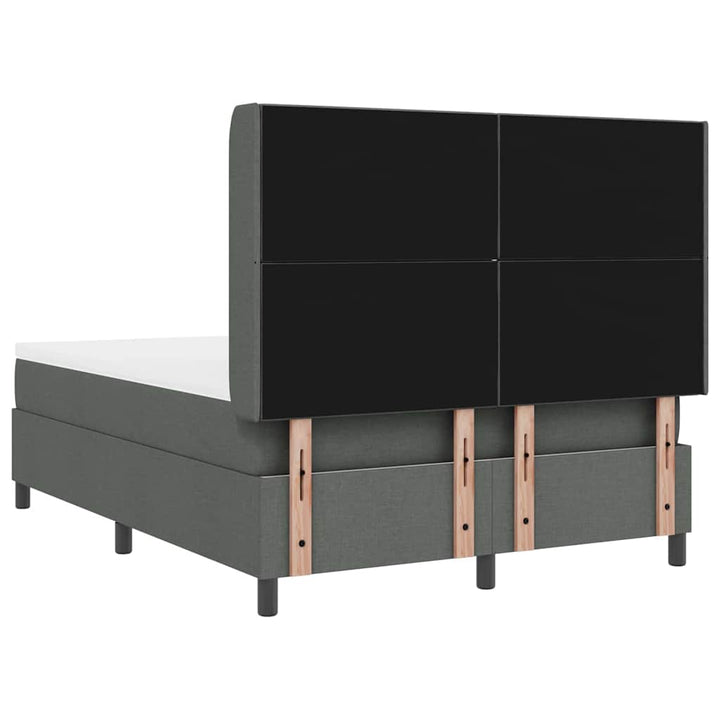 Box spring seng med pude Mørkegrå 190 x 140 cm Stof