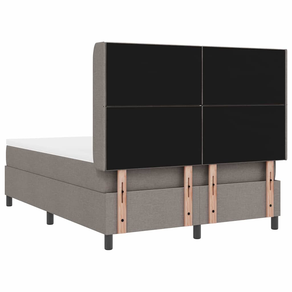 Box spring seng med pude Gråbrun 190 x 140 cm Stof