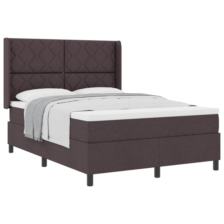 Box spring seng med pude Mørk Brun 200 x 160 cm Stof