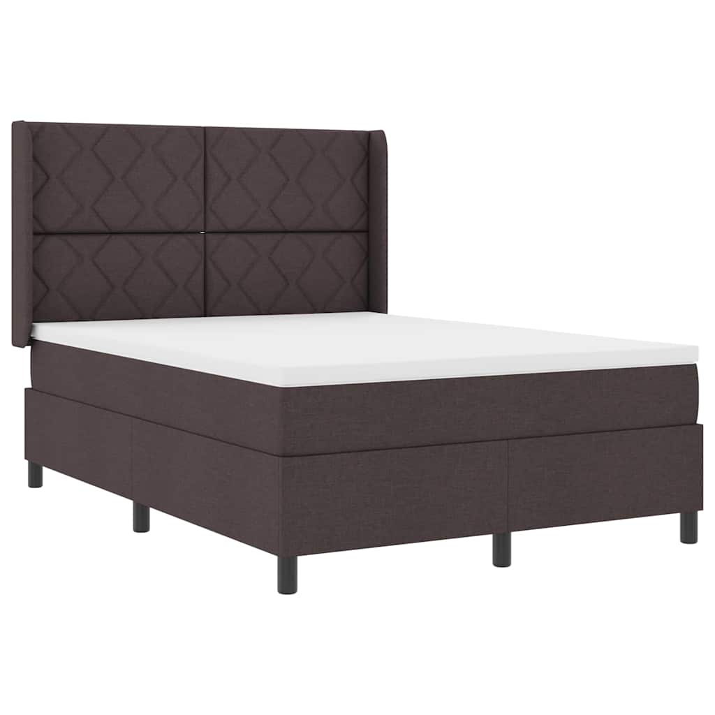 Box spring seng med pude Mørk Brun 200 x 160 cm Stof