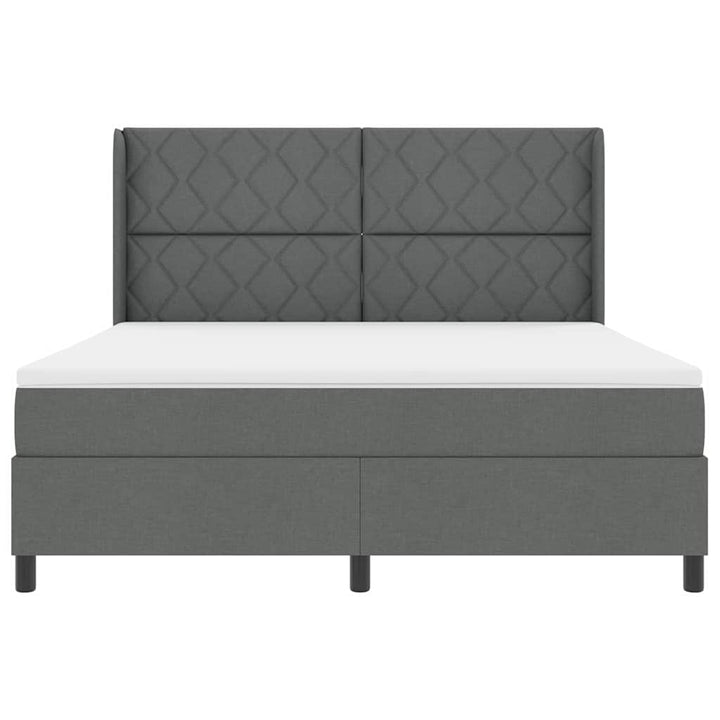 Box spring seng med pude Mørkegrå 200 x 180 cm Stof