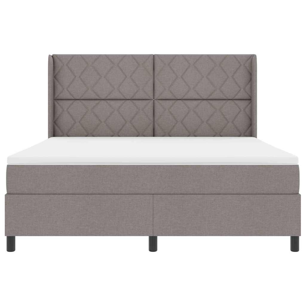 Box spring seng med pude Gråbrun 200 x 180 cm Stof