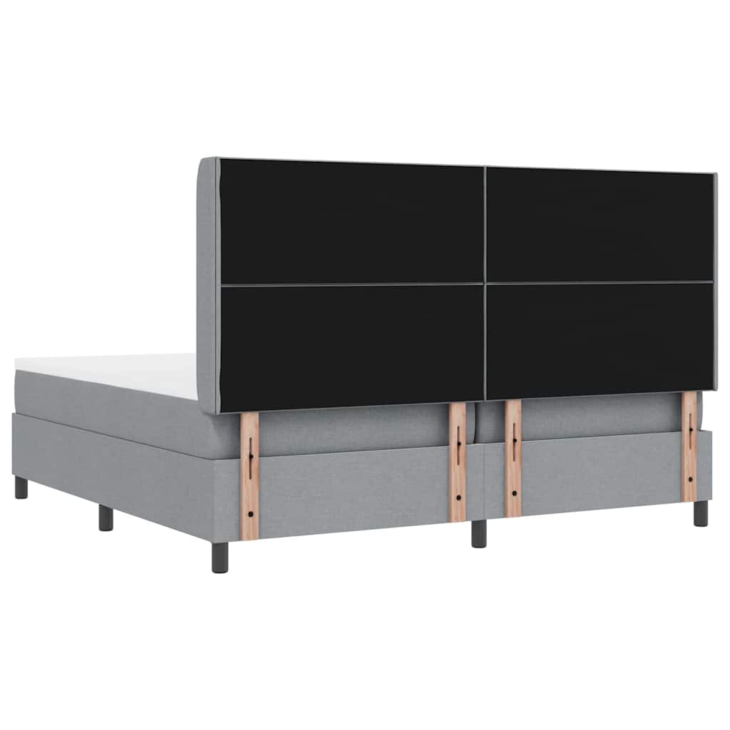 Box spring seng med pude Lysegrå 200 x 200 cm Stof