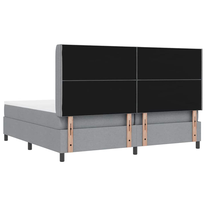 Box spring seng med pude Lysegrå 200 x 200 cm Stof