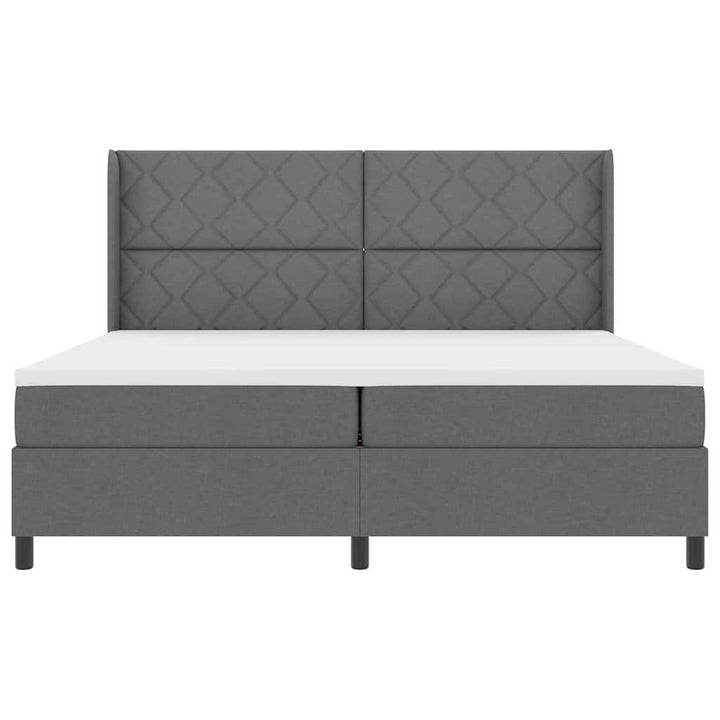 Box spring seng med pude Mørkegrå 200 x 200 cm Stof