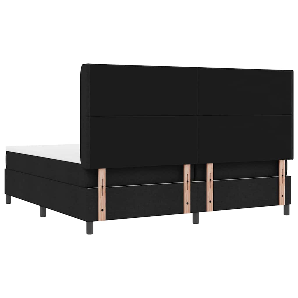 Box spring seng med madras Sort 200 x 200 cm Stof