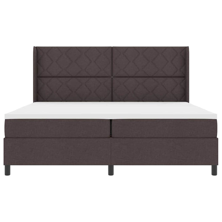 Box spring seng med madras Mørk Brun 200 x 200 cm Stof