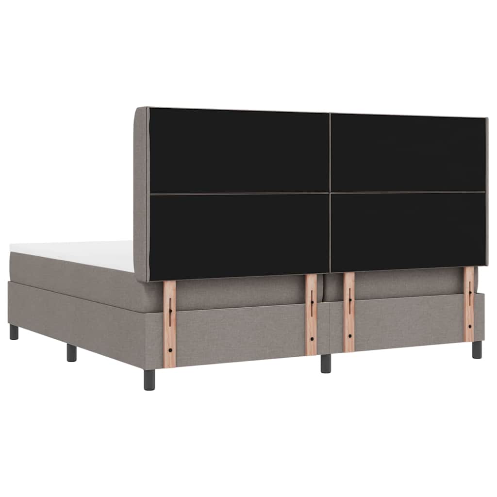 Box spring seng med pude Gråbrun 200 x 200 cm Stof