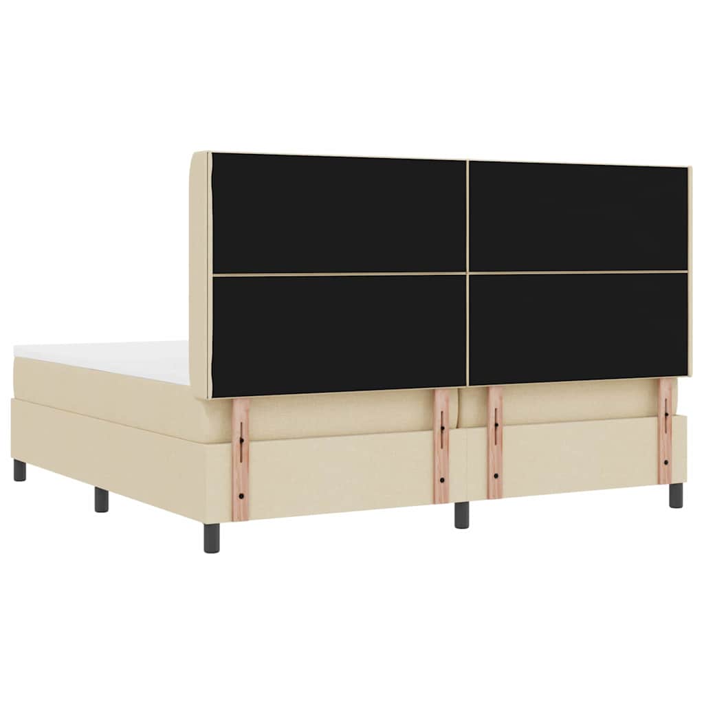 Box spring seng med madras Creme 200 x 200 cm Stof