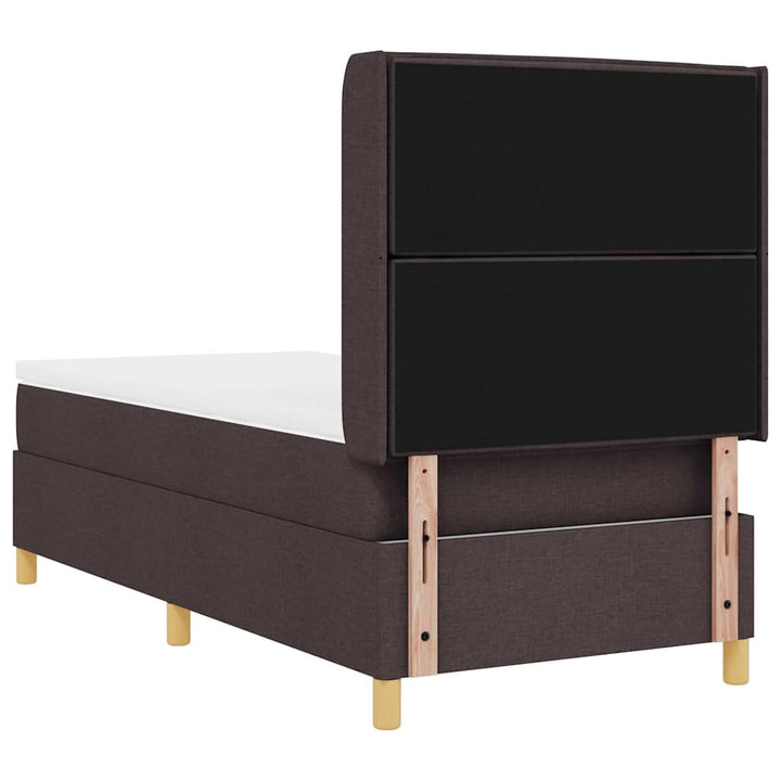 Box spring seng med madras Mørk Brun 80 x 200 cm Stof
