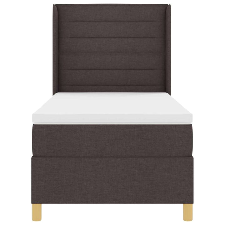 Box spring seng med madras Mørk Brun 80 x 200 cm Stof
