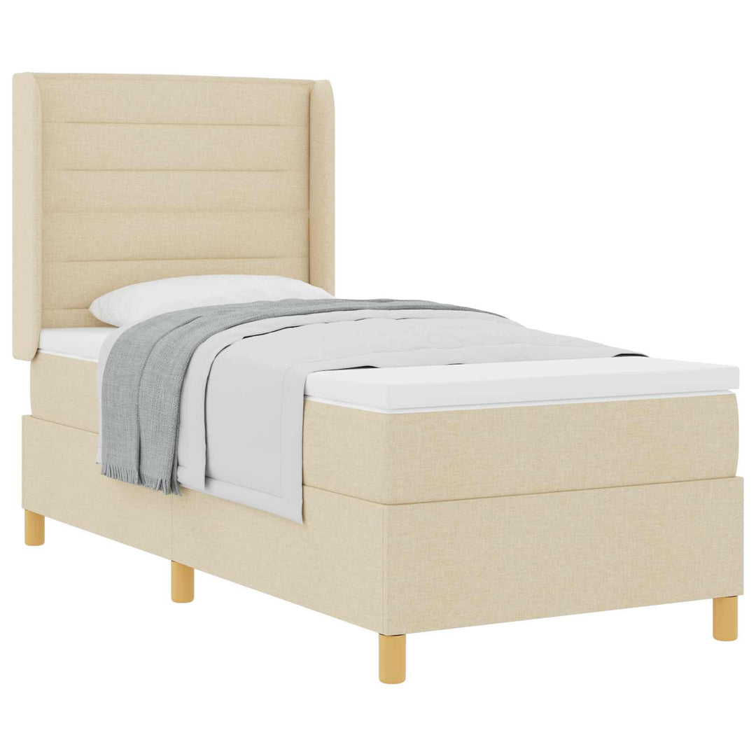 Box spring seng med madras Creme 80 x 200 cm Stof