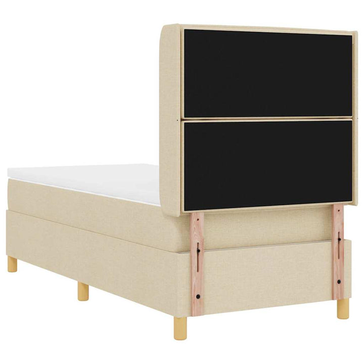 Box spring seng med madras Creme 80 x 200 cm Stof