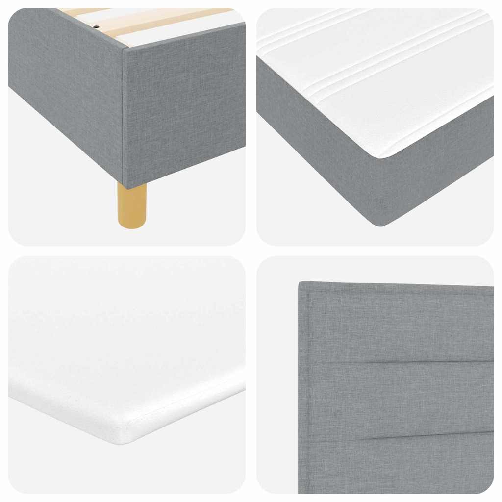 Box spring seng med madras Lysegrå 90 x 190 cm Stof