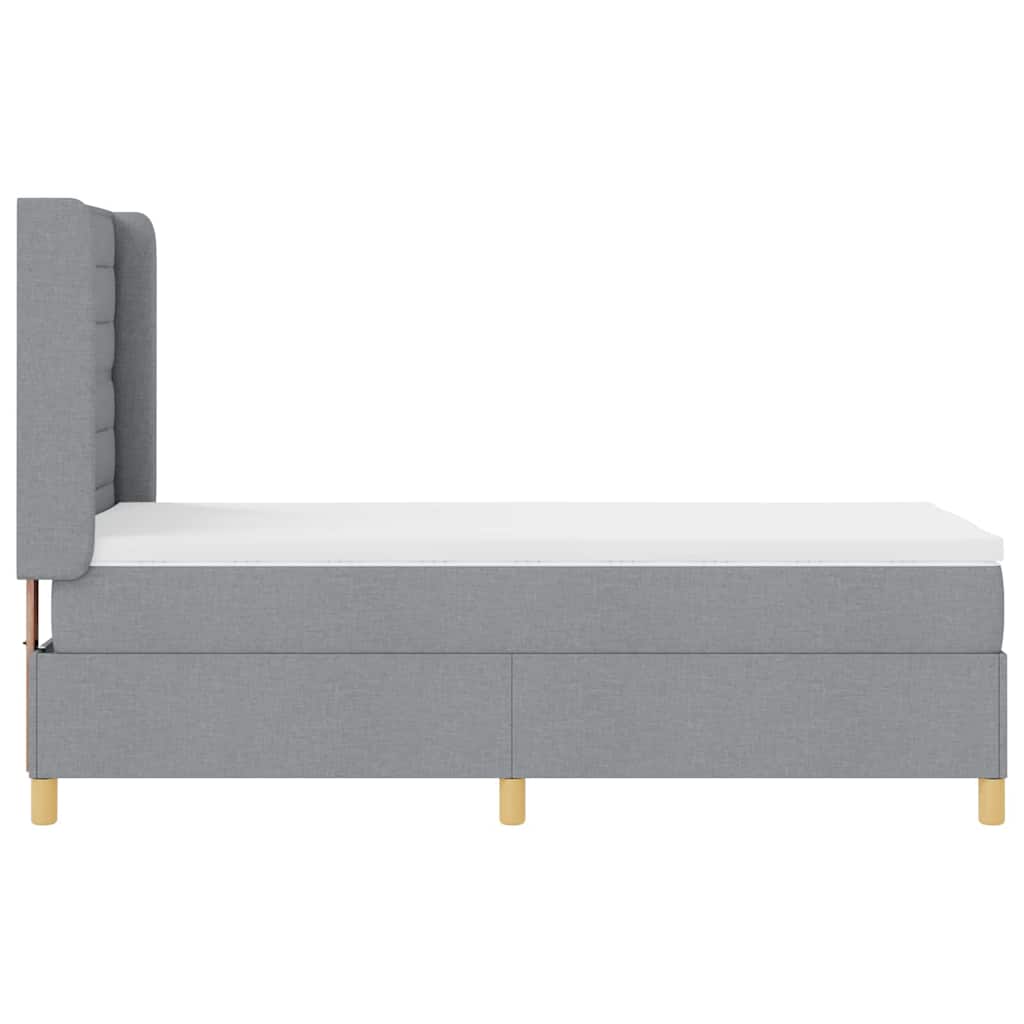 Box spring seng med madras Lysegrå 90 x 190 cm Stof