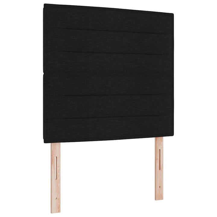 Box spring seng med madras med hovedgærde Sort 90 x 200 cm Stof
