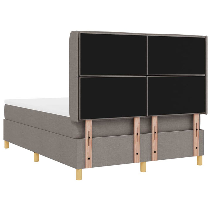 Box spring seng med madras Gråbrun 140 x 190 cm Stof