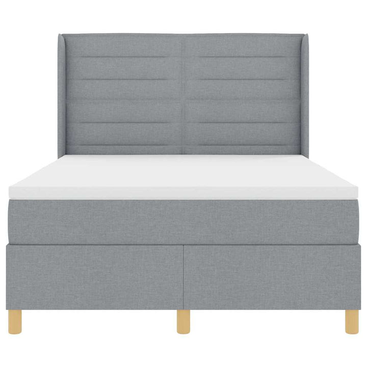 Box spring seng med madras Lysegrå 140 x 200 cm Stof