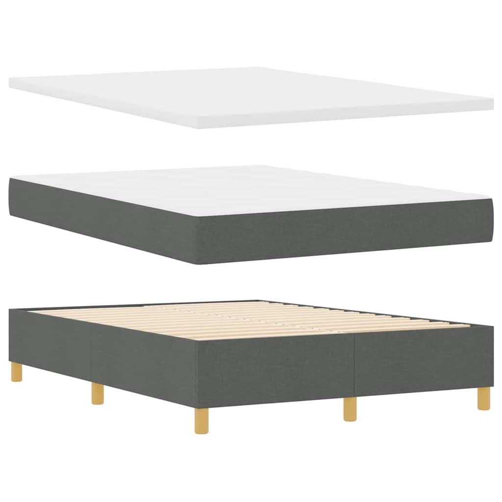 Box spring seng med madras Mørkegrå 140 x 200 cm Stof
