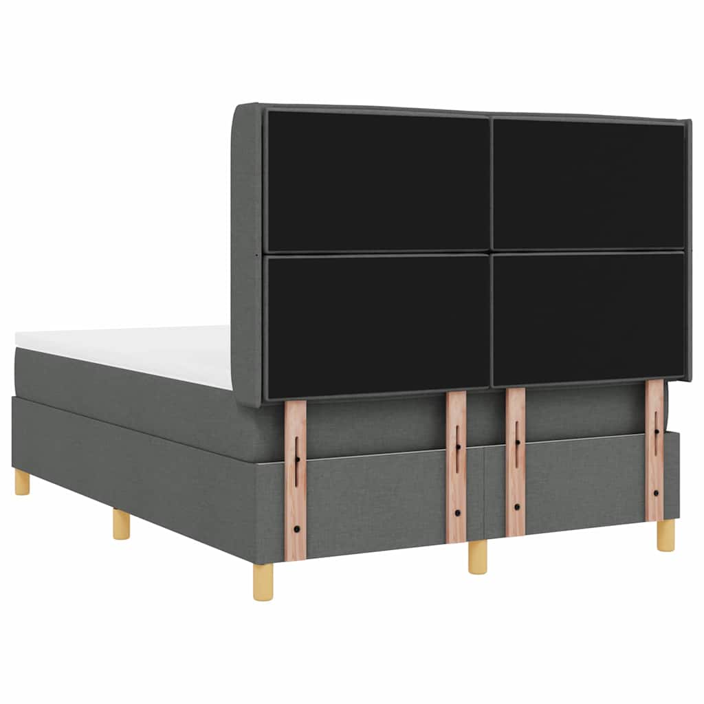 Box spring seng med madras Mørkegrå 140 x 200 cm Stof
