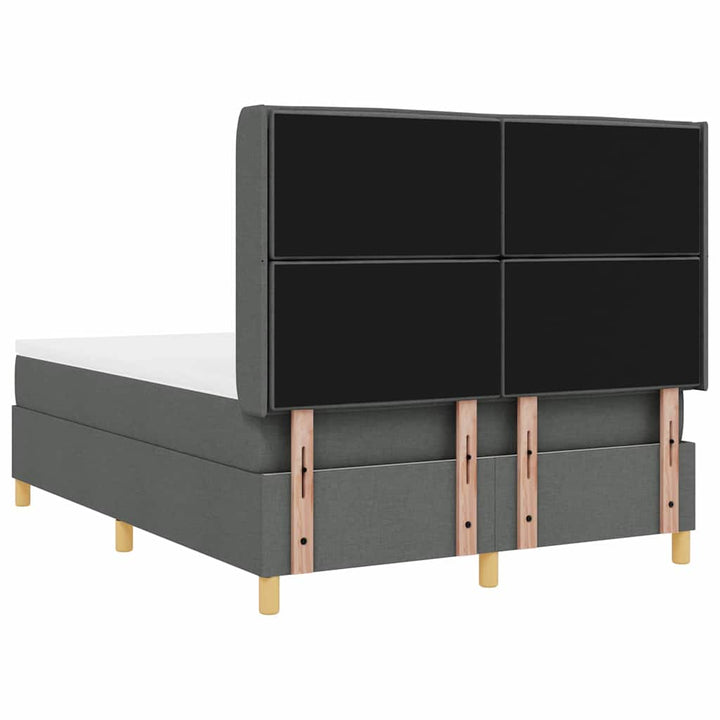 Box spring seng med madras Mørkegrå 140 x 200 cm Stof