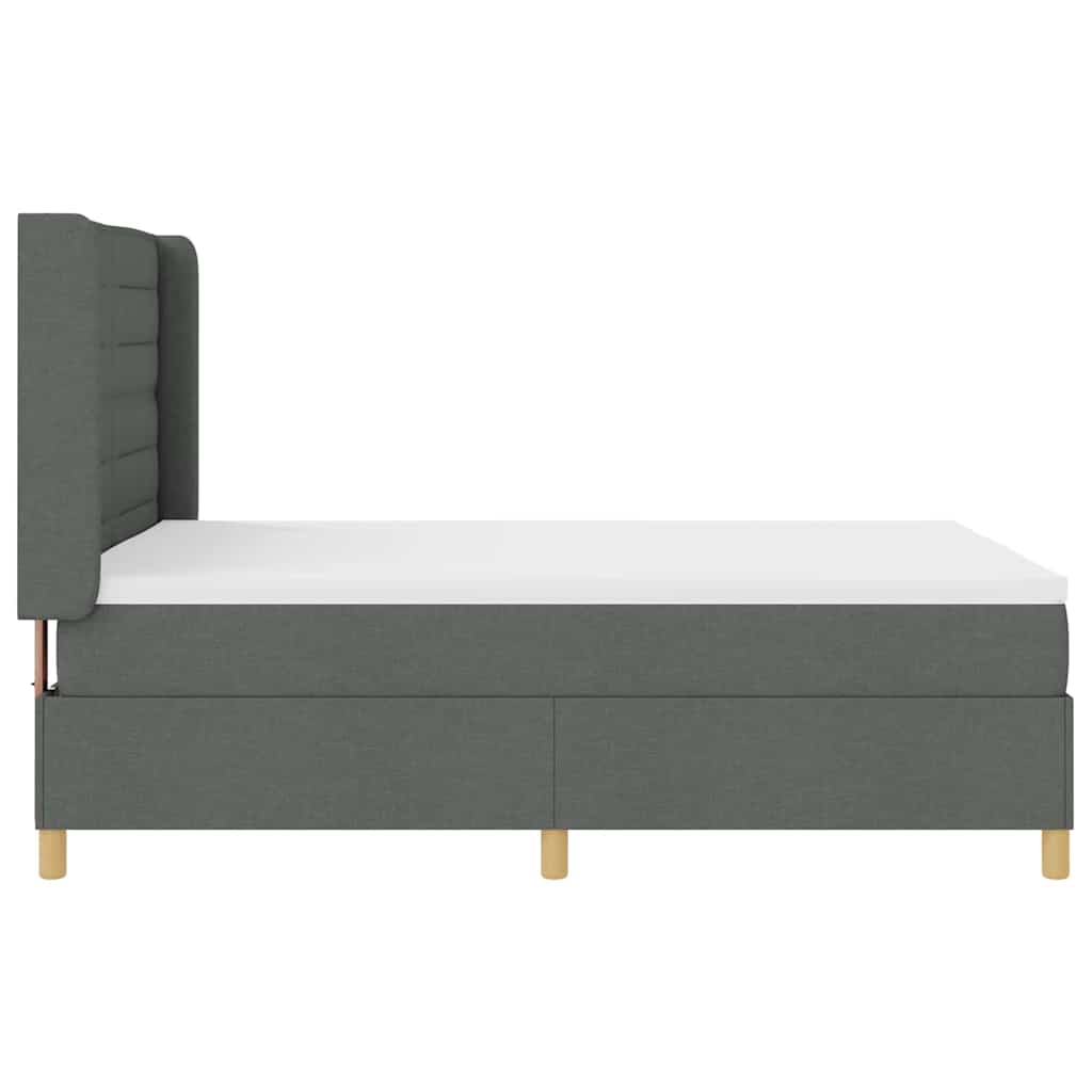 Box spring seng med madras Mørkegrå 140 x 200 cm Stof