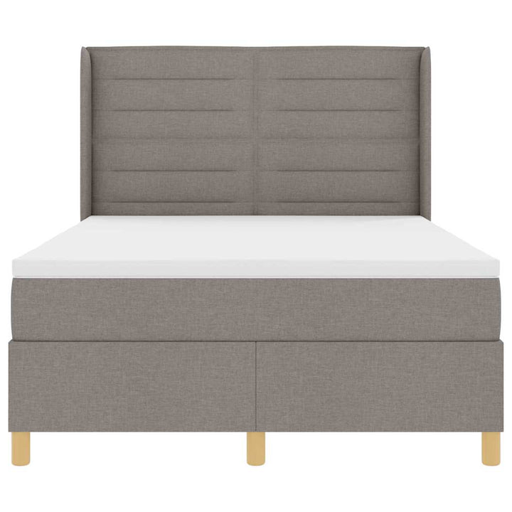 Box spring seng med madras Gråbrun 140 x 200 cm Stof