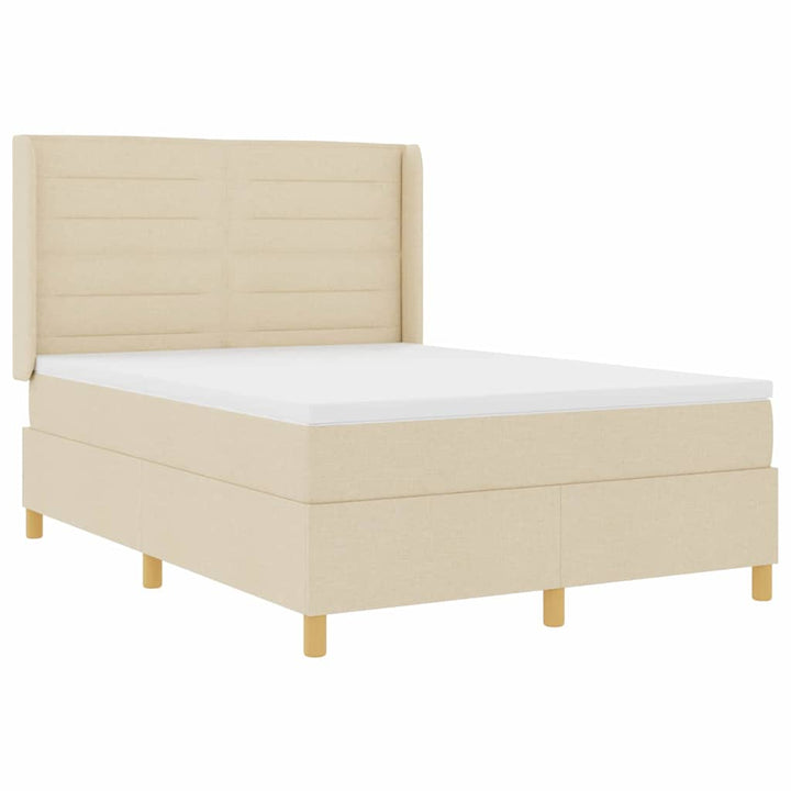 Box spring seng med madras Creme 140 x 200 cm Stof