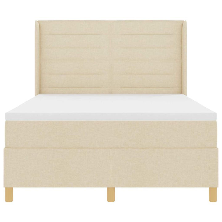 Box spring seng med madras Creme 140 x 200 cm Stof