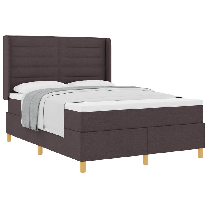 Box spring seng med madras Mørk Brun 160 x 200 cm Stof