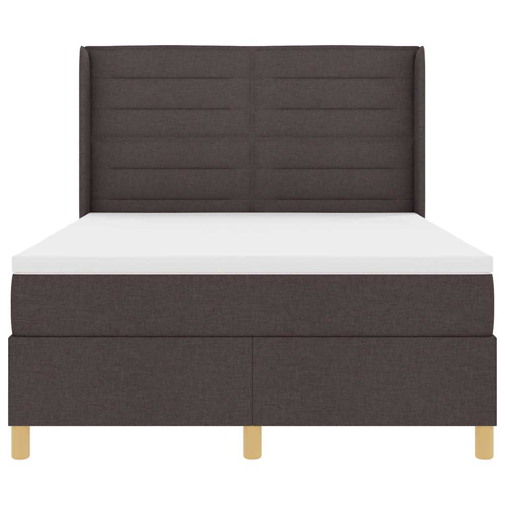 Box spring seng med madras Mørk Brun 160 x 200 cm Stof