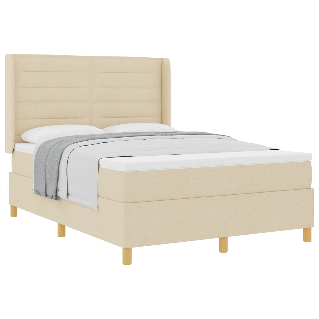 Box spring seng med madras Creme 160 x 200 cm Stof