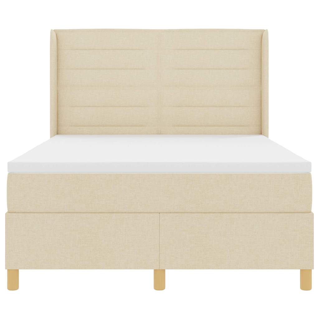 Box spring seng med madras Creme 160 x 200 cm Stof