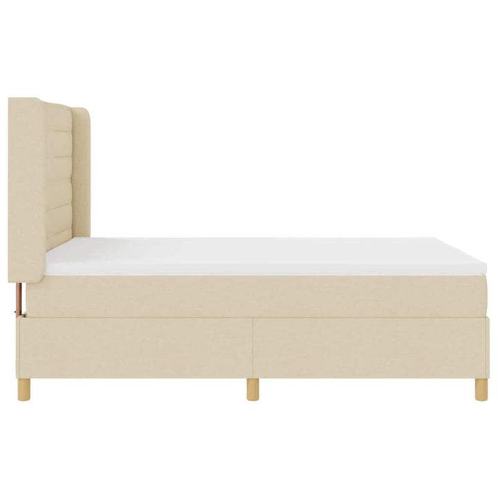 Box spring seng med madras Creme 160 x 200 cm Stof