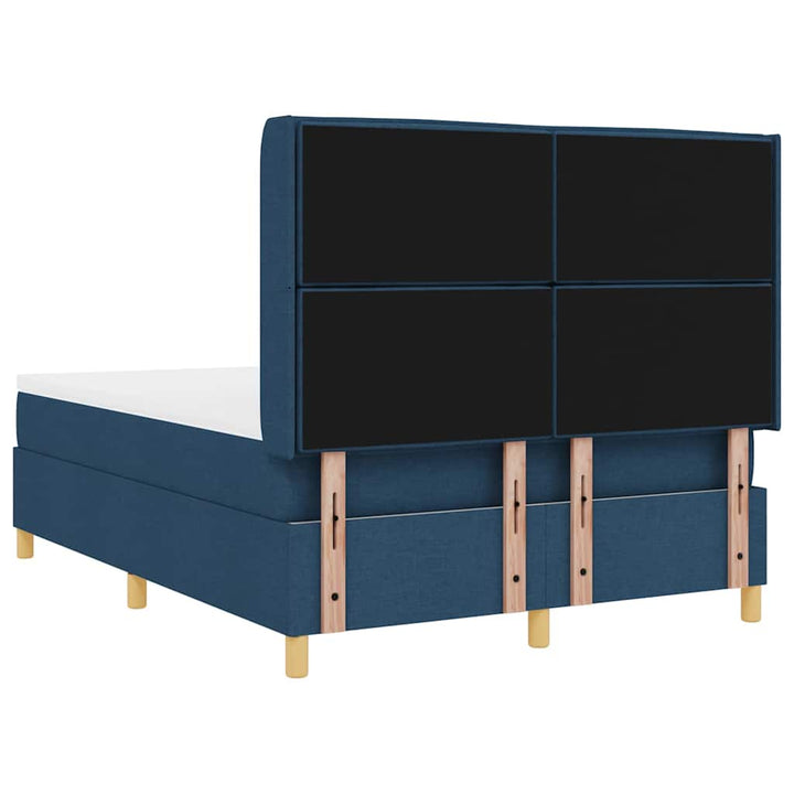 Box spring seng med madras med hovedgærde Blå 160 x 200 cm Stof