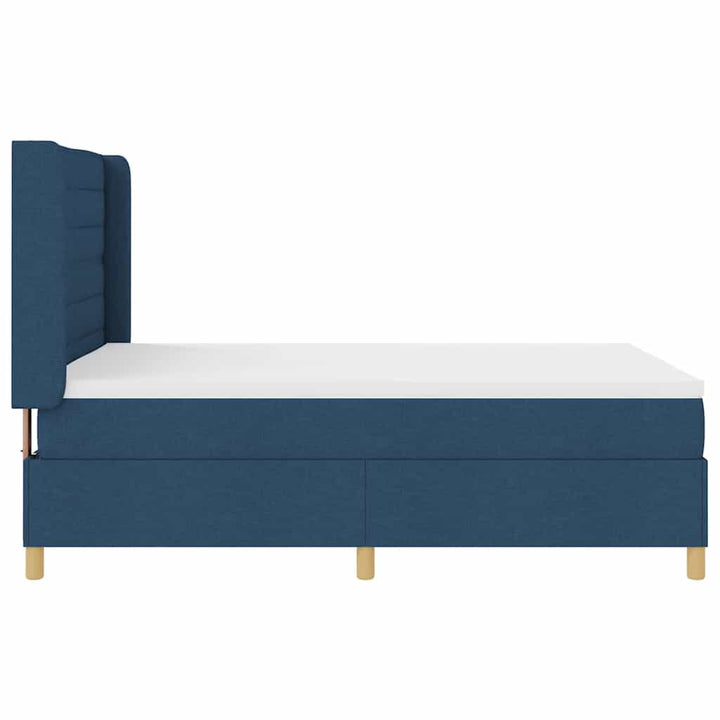 Box spring seng med madras med hovedgærde Blå 160 x 200 cm Stof